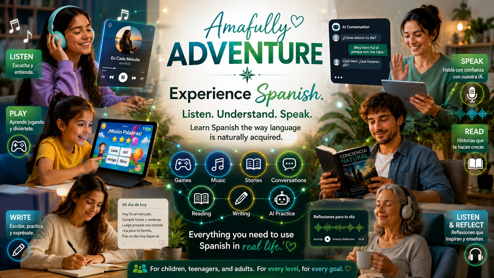 Amafully Adventure — Spanish learning for children, teenagers, and adults